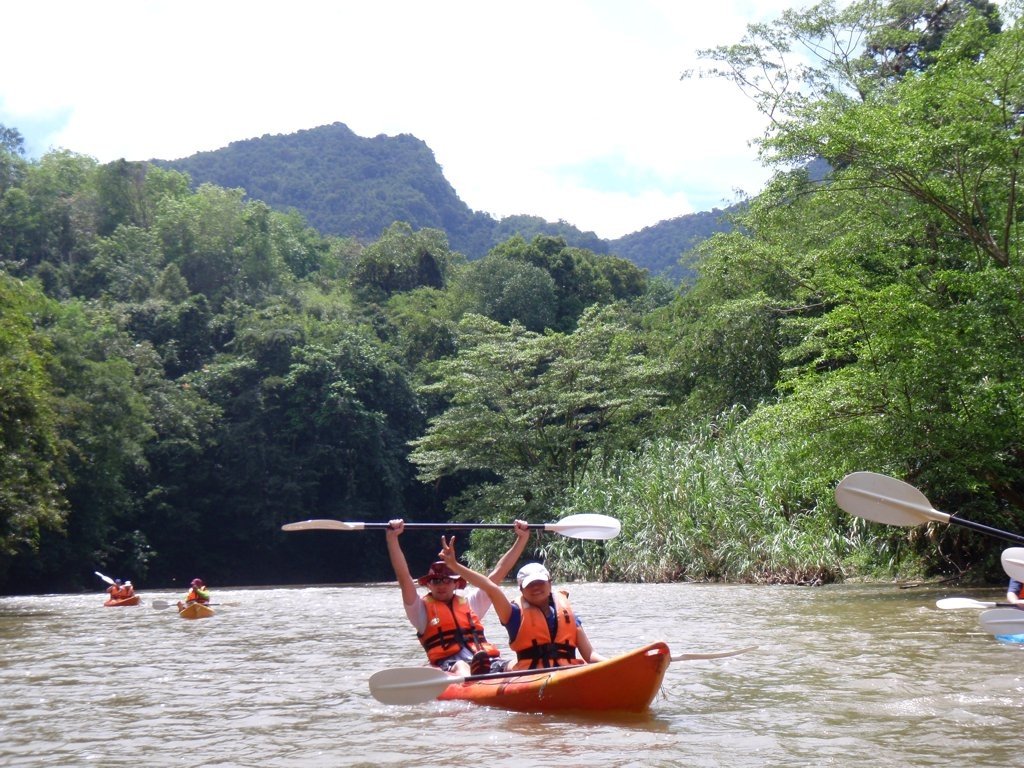 Tourists in the kayak