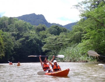 Tourists in the kayak