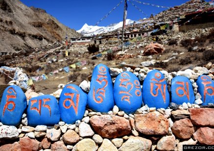 Phu monastery - painted stones