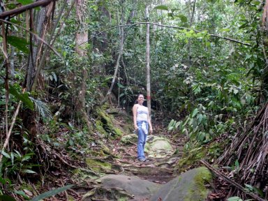 Tourist on a trail