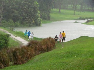 Tourists in the rain