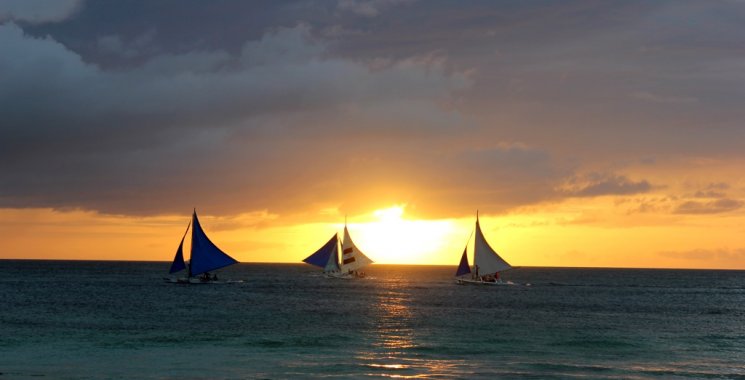 Boracay - white sand and blue sky